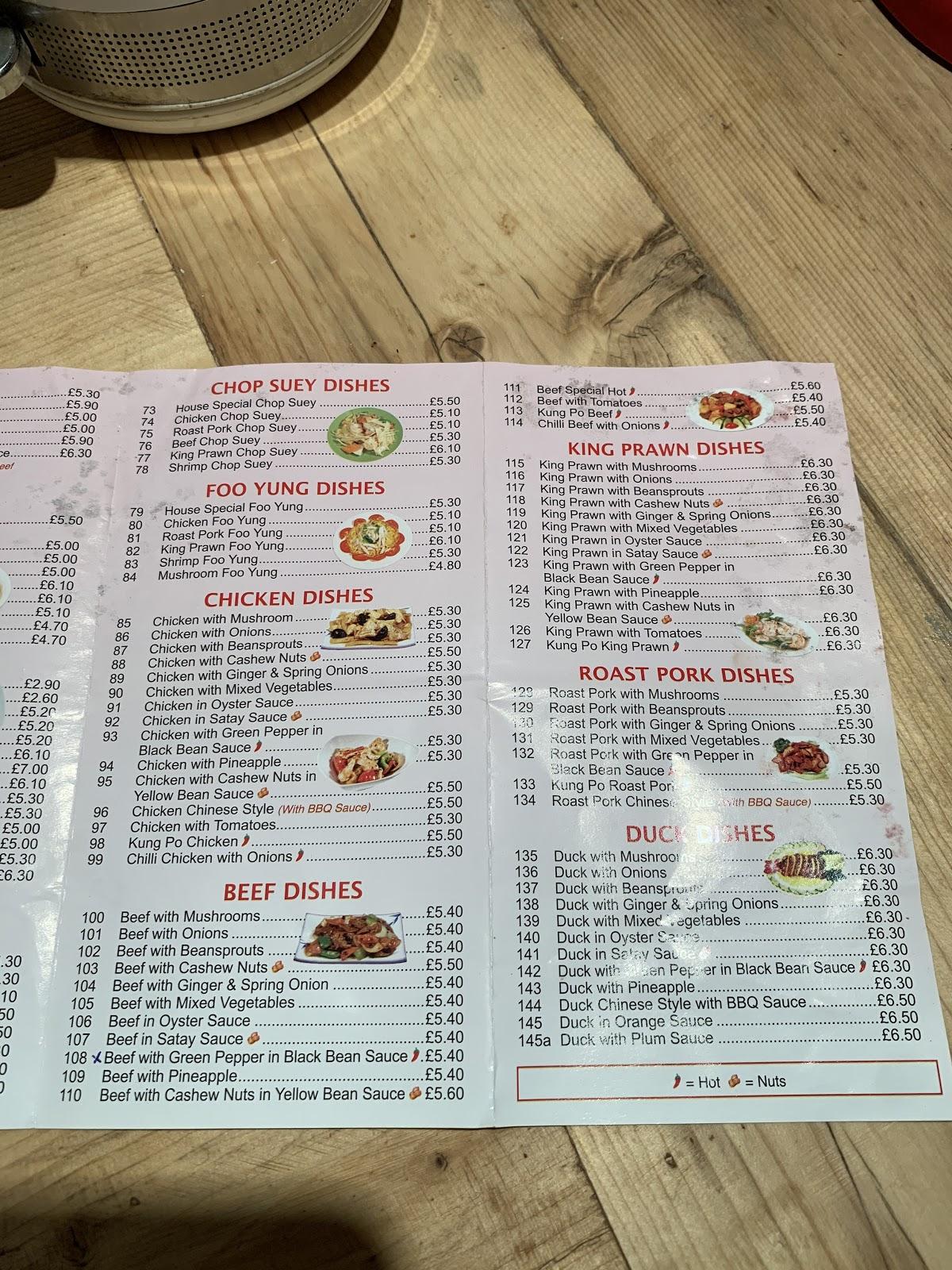 Menu at Wongs Fish Bar, Okehampton