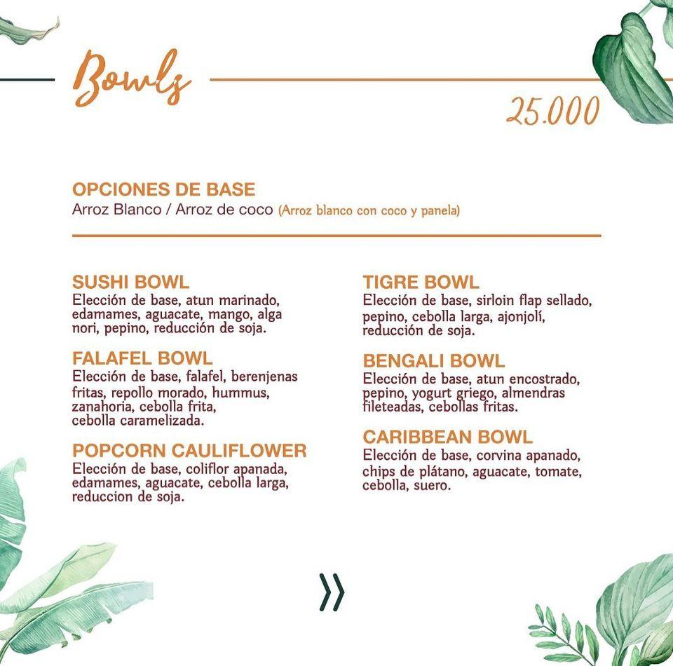 Menu at Townhouse Boutique Hotel & Rooftop pub & bar, Cartagena
