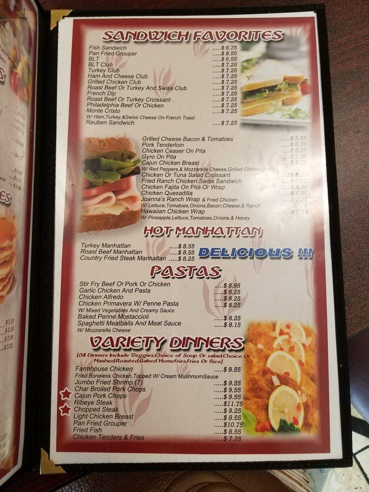 Menu at Joanna's Family Restaurant, Fort Wayne, Leo Rd
