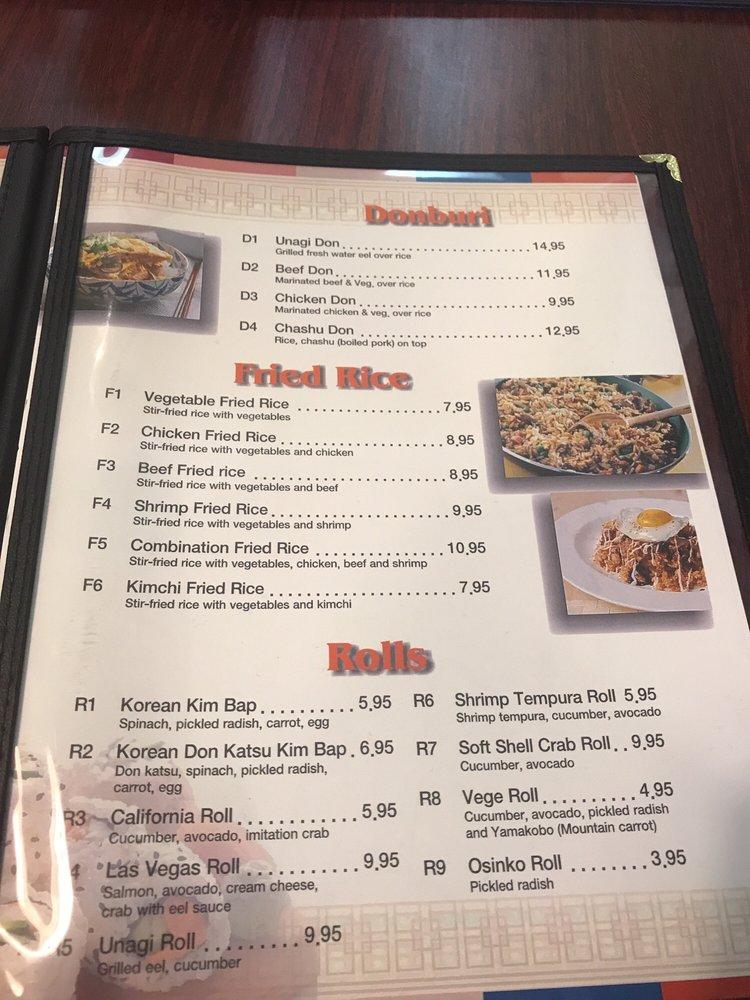 Menu at KOGI Korean BBQ, Tucson