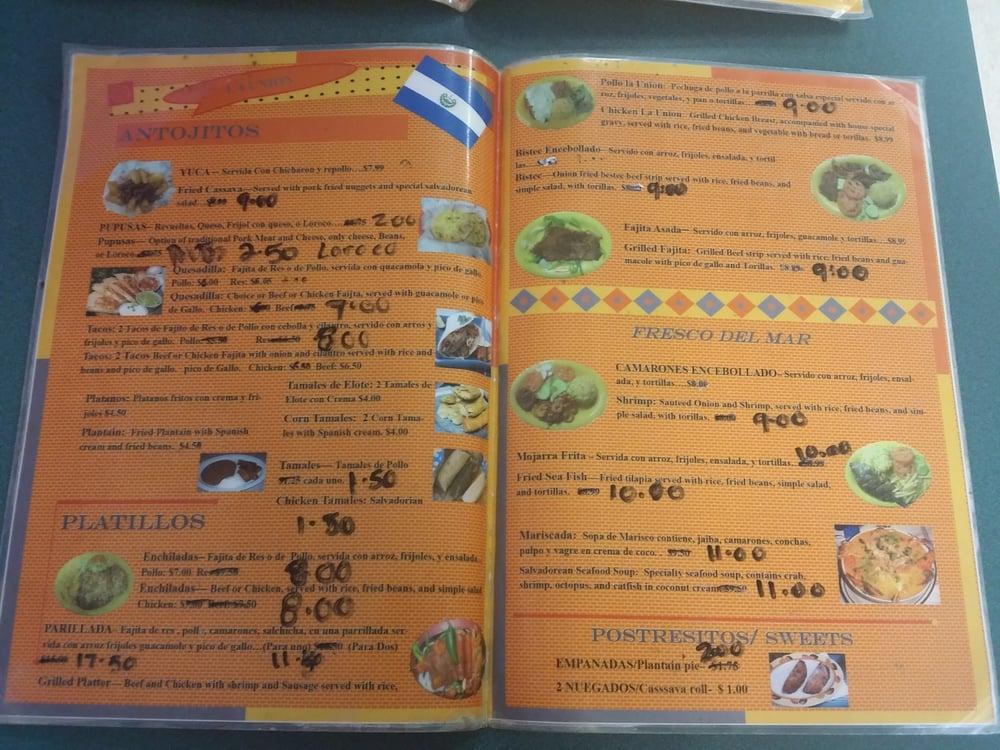 Menu at Restaurante y Pupuseria La Unión, Bryan