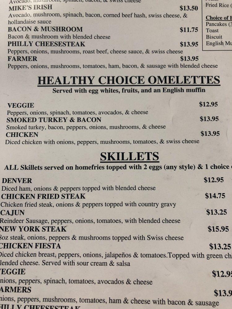 Menu at Kava's Pancake House restaurant, Anchorage, 100 Muldoon Rd
