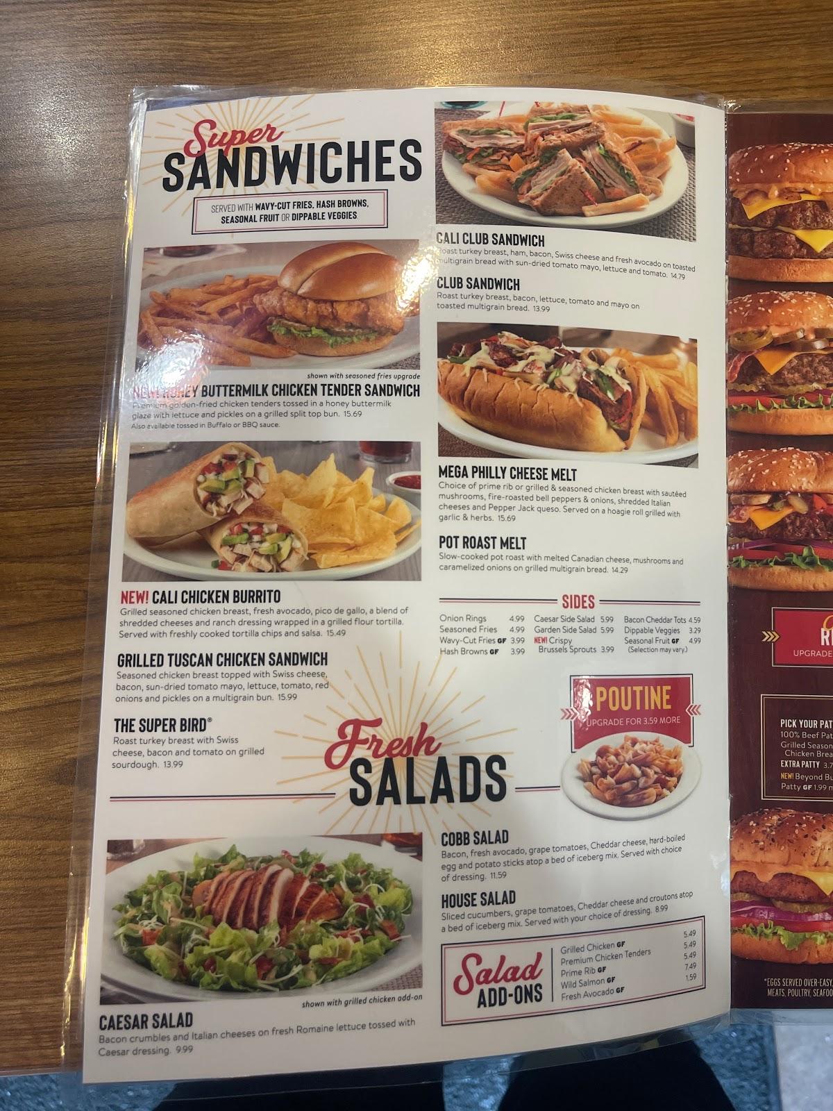 Menu at Denny's restaurant, Ottawa, Clyde Ave.