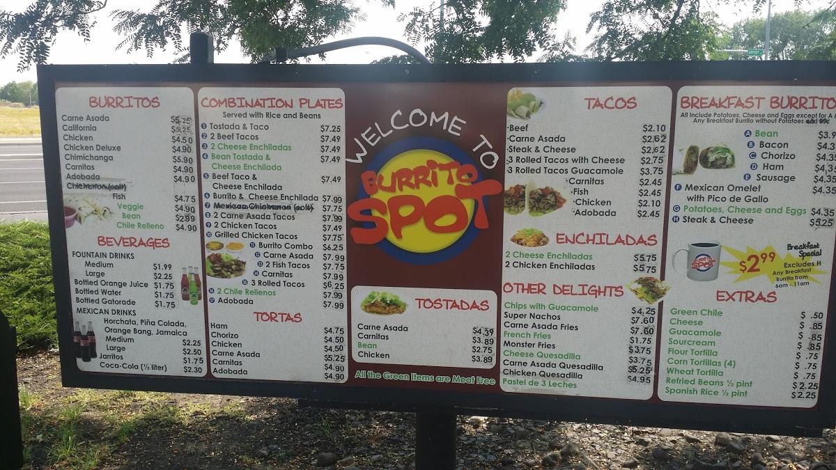 Menu at Fast & Real burritos restaurant, Santa Fe, Airport Rd