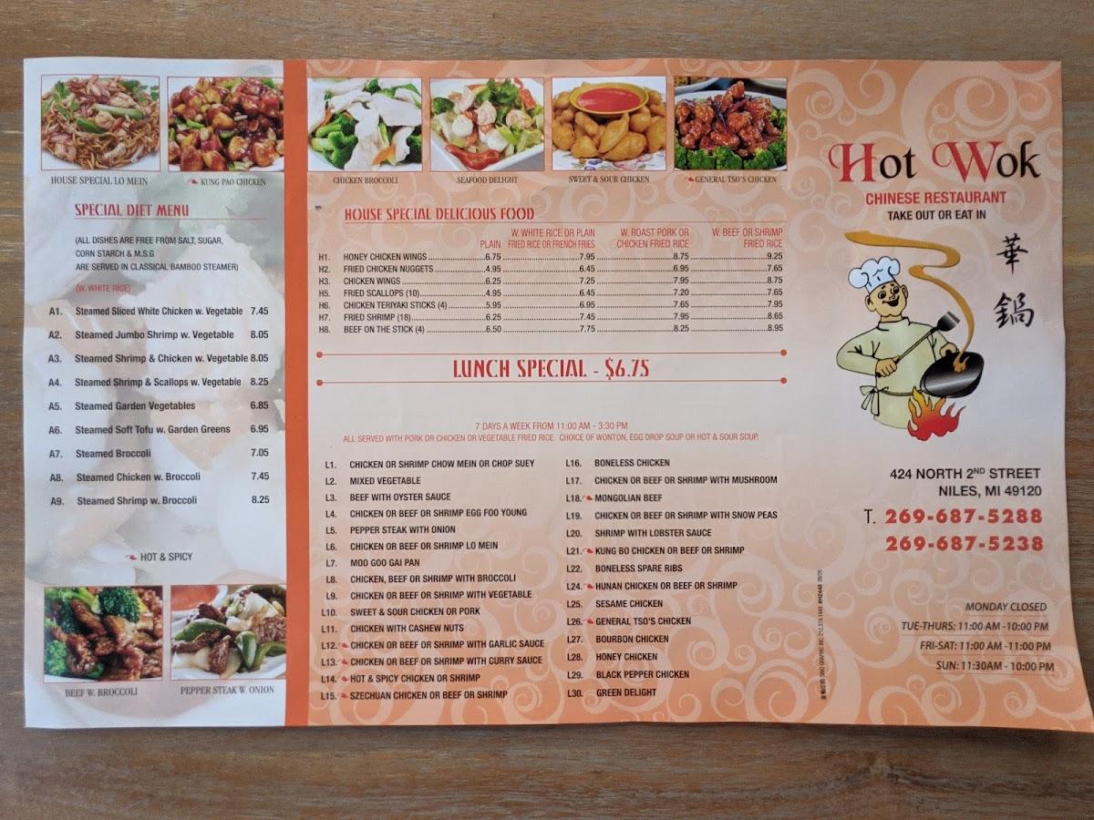 Menu At Hot Wok Restaurant Niles 424 N 2nd St