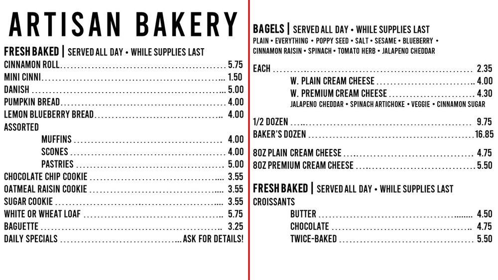 Menu at Q Coffee Emporium The Point at Peachtree restaurant, Bowling