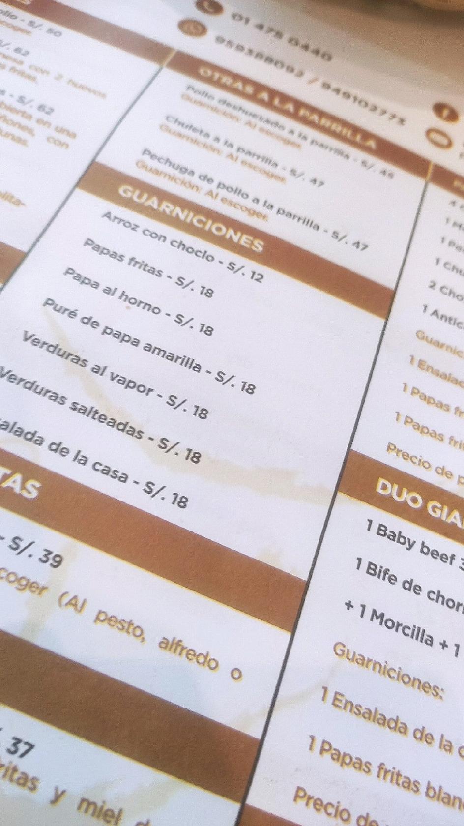 gian marco menu