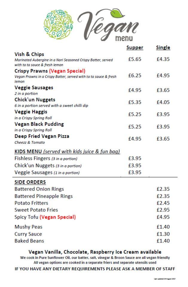 Menu at Land & Sea Fish & Chip Shop fast food, Polmont