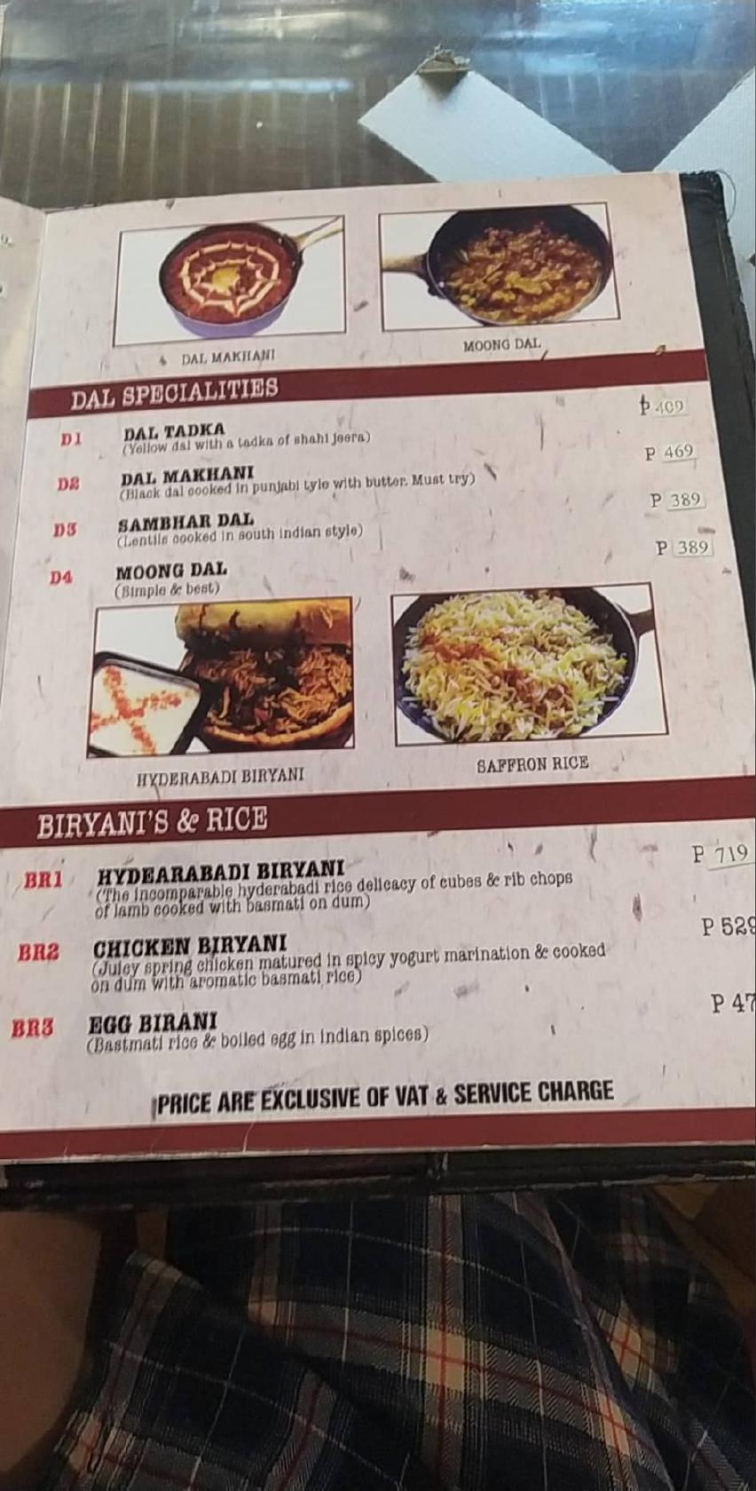 Menu at Royal Indian Curry House restaurant, Pasay