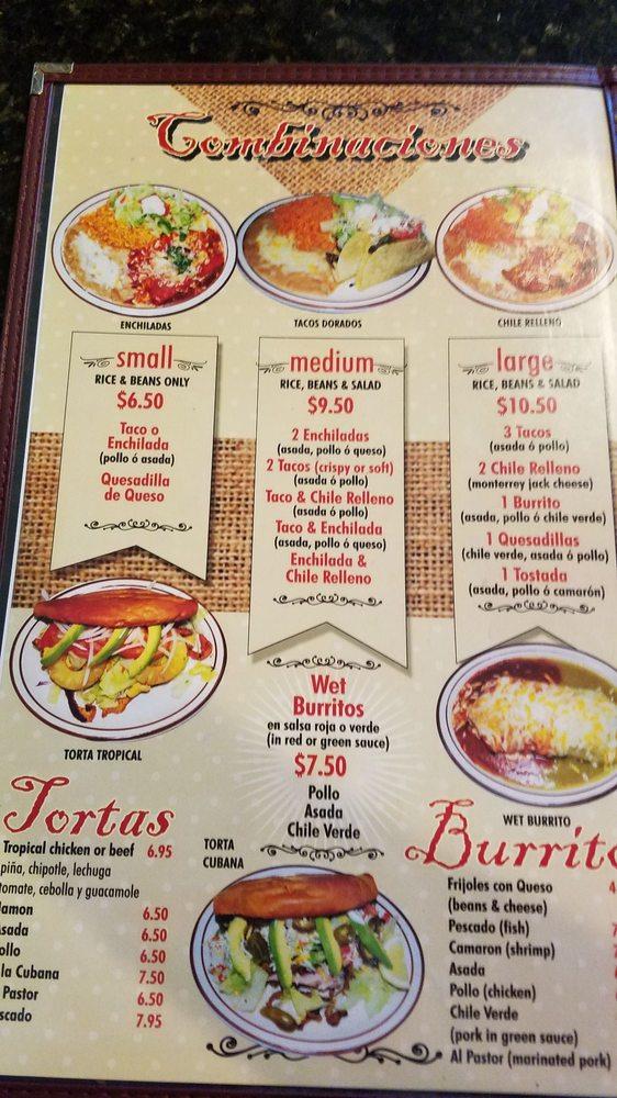 Menu at Taqueria Santa Fe pub & bar, Orosi