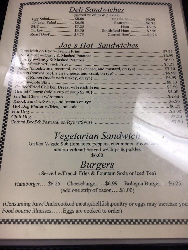 Menu at Westbury Cafe, Richmond