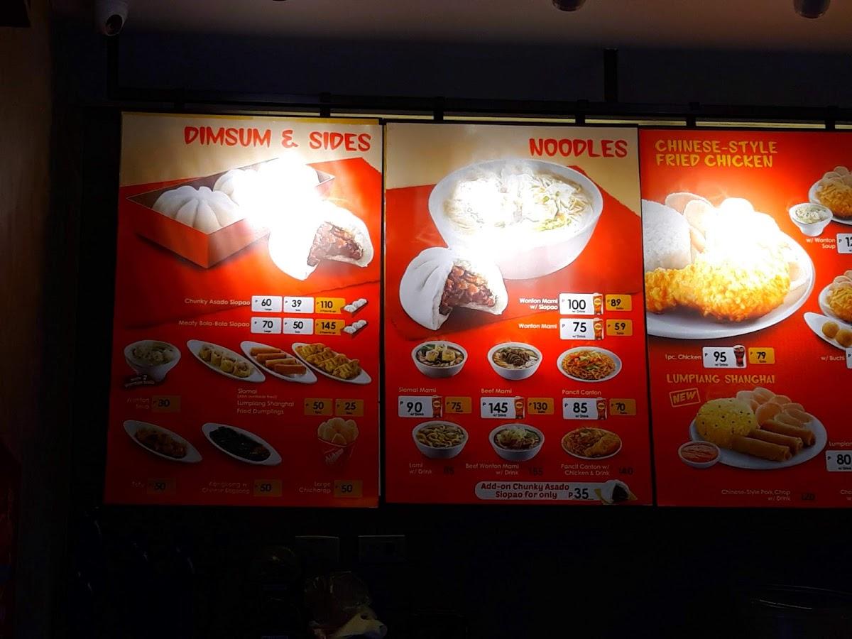 Menu at Chowking Stop and Shop, Sta. Mesa restaurant, Manila, Ramon ...