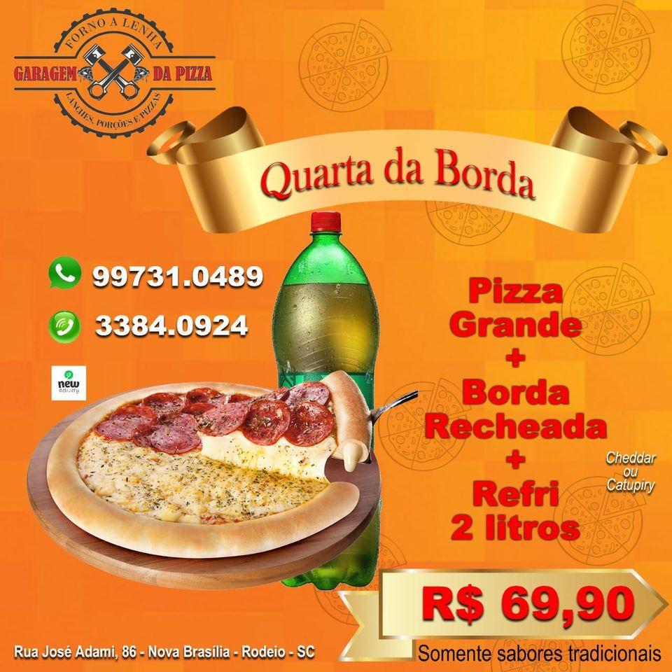 Garagem da pizza cardápio