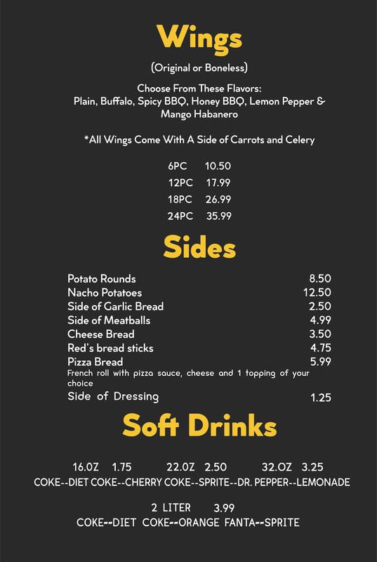 Menu at Redwood Pizza and Wings pizzeria, Duarte