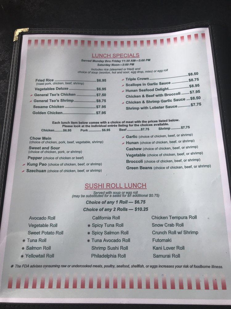 Menu at China Garden Restaurant, North Huntingdon, 90 Malts Ln