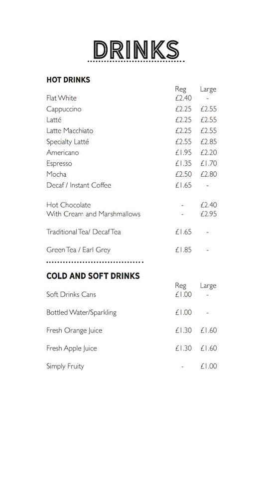 Menu at John Wray Country Stoves Café, Brompton on Swale