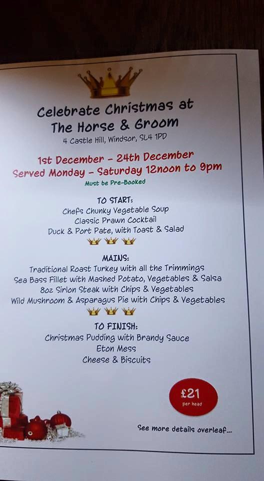 Menu at The Horse & Groom pub & bar, Windsor