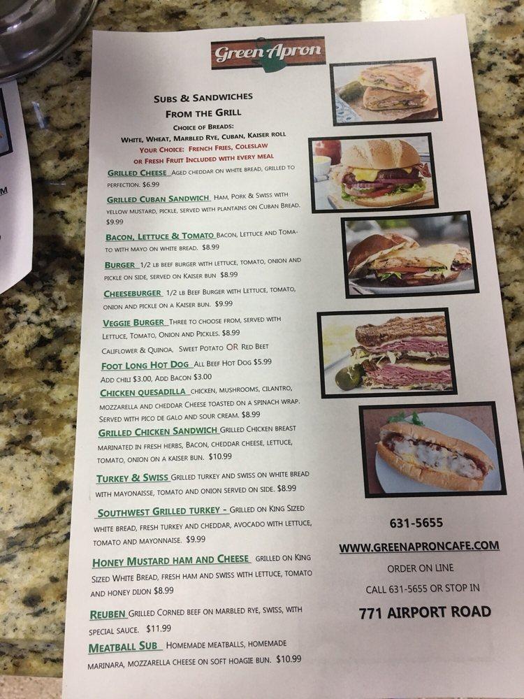 Menu at Green Apron Cafe, Naples, 771 AirportPulling Rd N 3