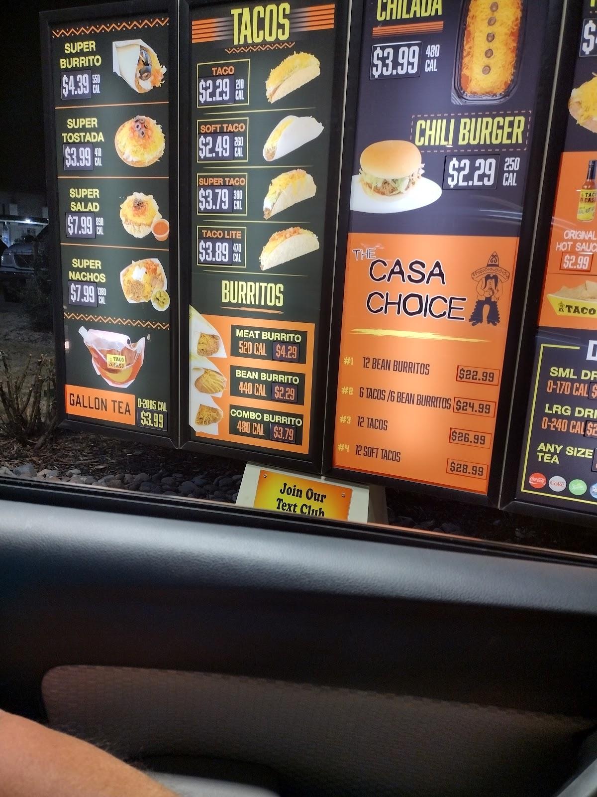 Menu at Taco Casa restaurant, Arlington, S Cooper St