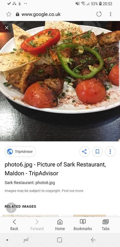 Menu at Sark Restaurant, Maldon, 102 High St