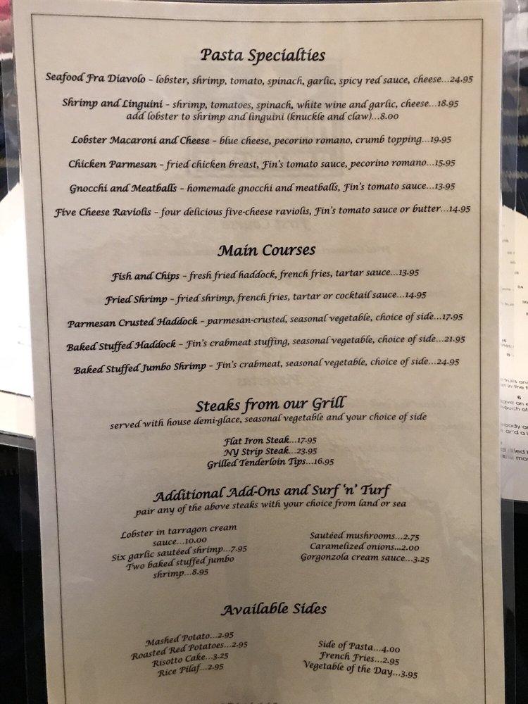 Menu at Fins & Tales pub & bar, Southbridge