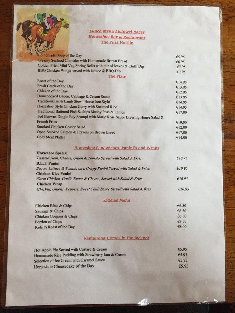 Horseshoe Bar Karaka Menu at Peggy Hammock blog