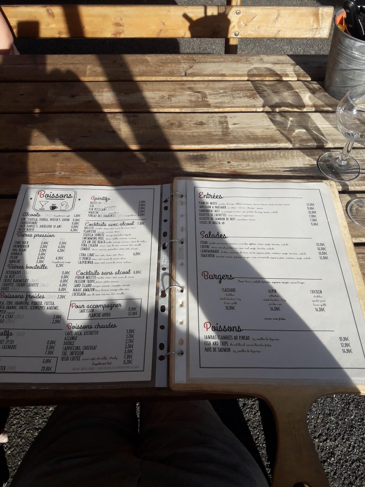 Menu au le Créolia restaurant, Les Mathes
