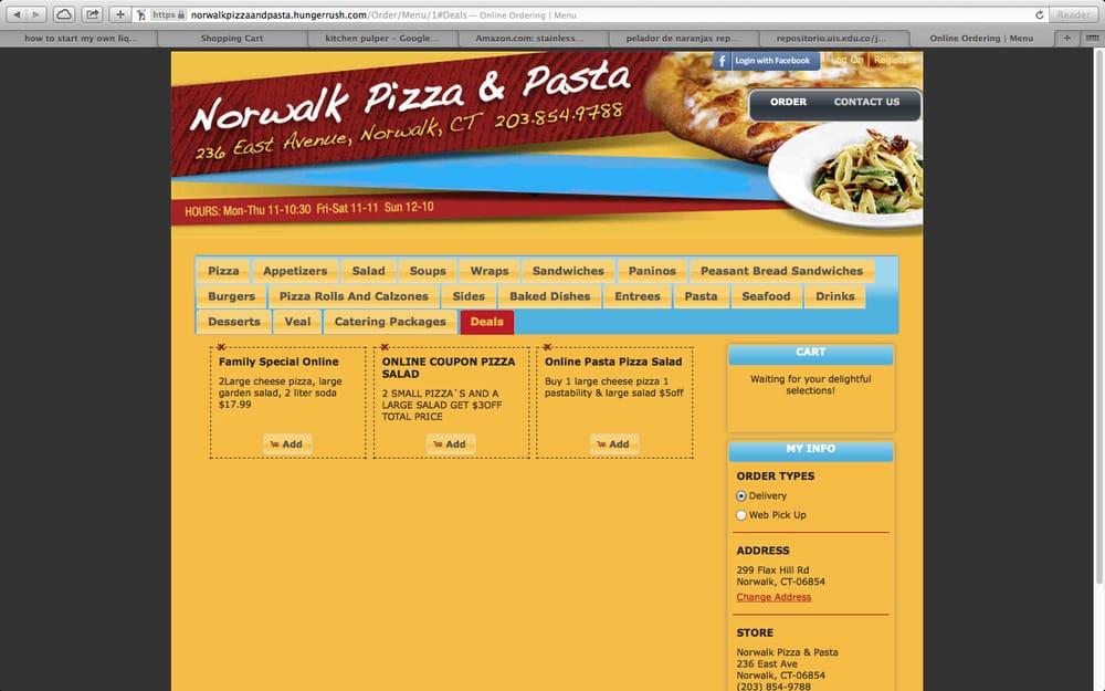 Menu at Norwalk Pizza & Pasta pizzeria, Norwalk