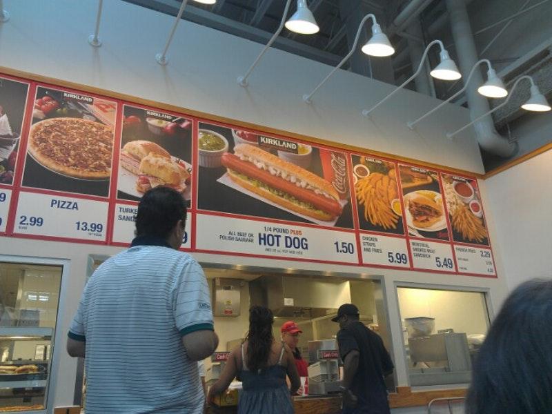 Menu at Costco Bakery, Richmond