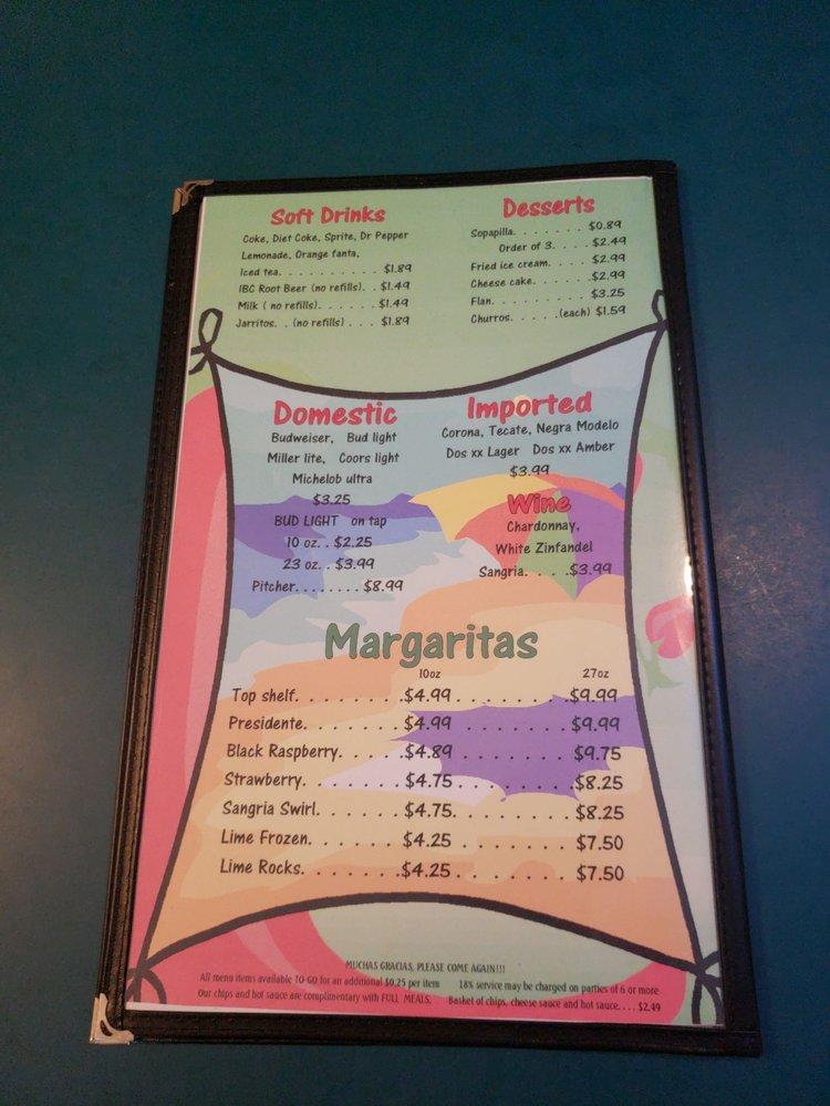 Menu at Jalapeno's Mexican Grill restaurant, McKinney