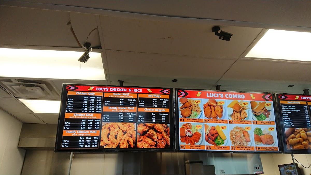 Menu at Luci's Chicken & Rice fast food, Grand Prairie
