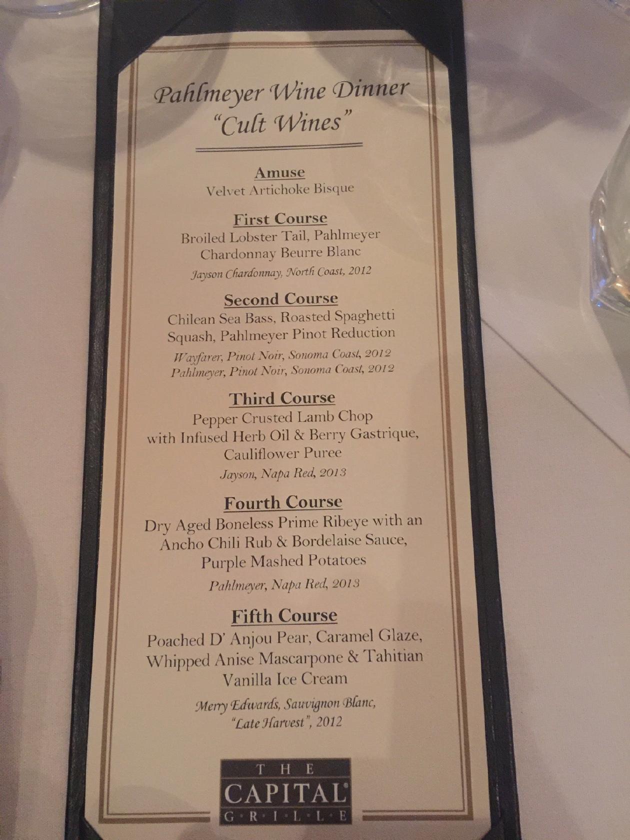 Menu at The Capital Grille pub & bar, Orlando, Conroy Rd A146