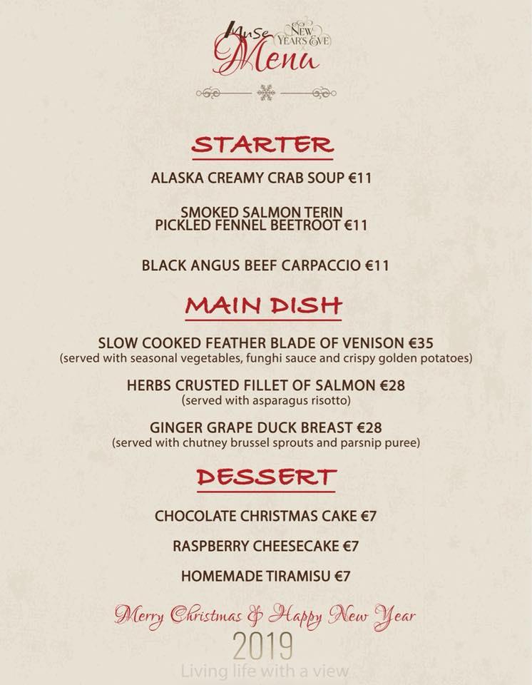 Menu at Muse, Paphos
