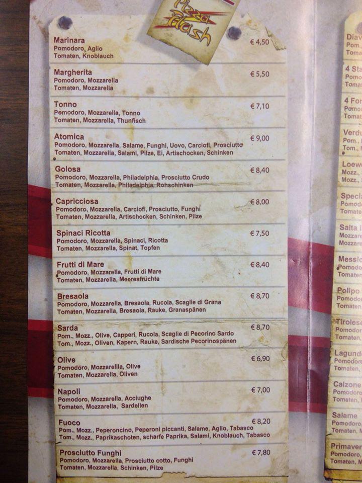 Menu di Pizza Flash 