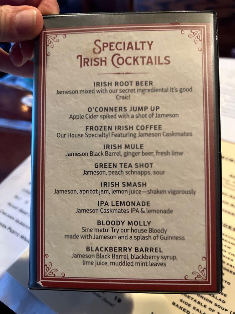 Menu at O'Conners Irish Pub, Springfield, N Limestone St