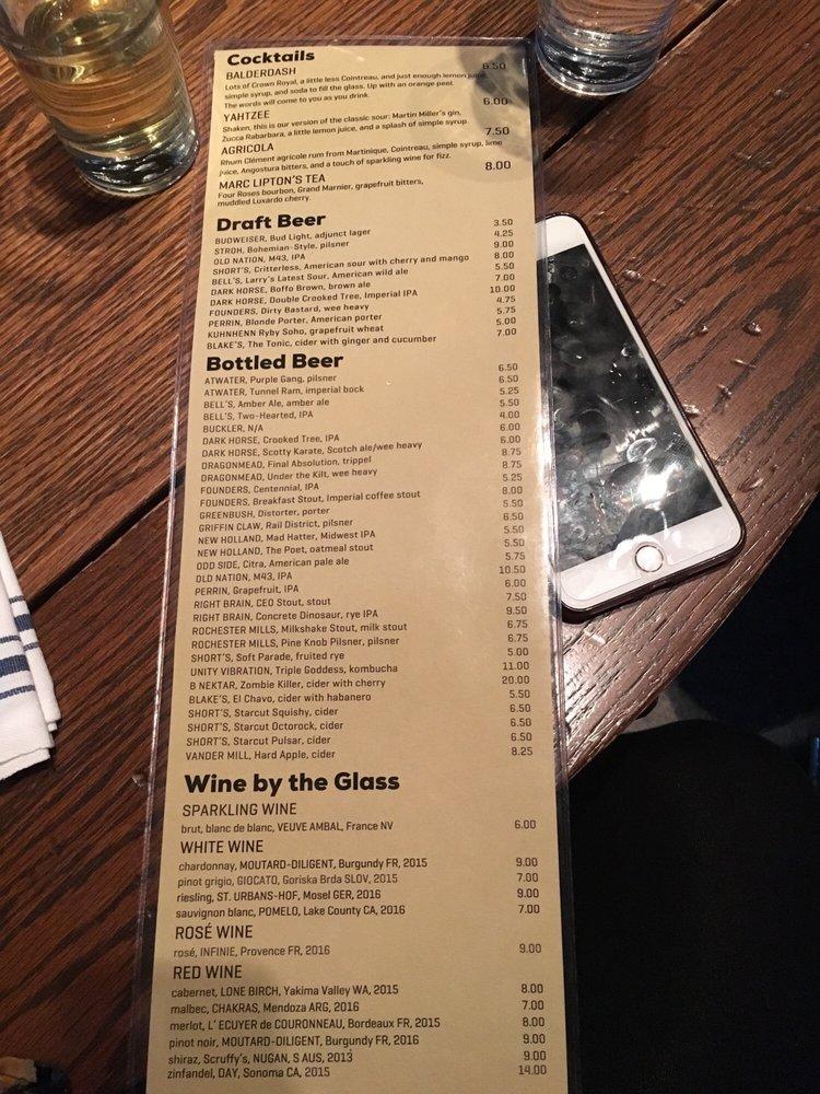 Carta de The Corner Grill, Bar + Game Room, Ferndale