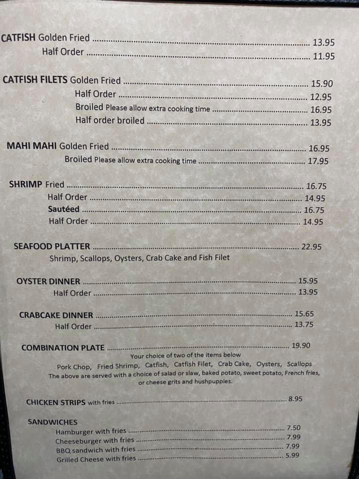 Menu at Pond House Restaurant, USA, 249 Bethany Church Rd