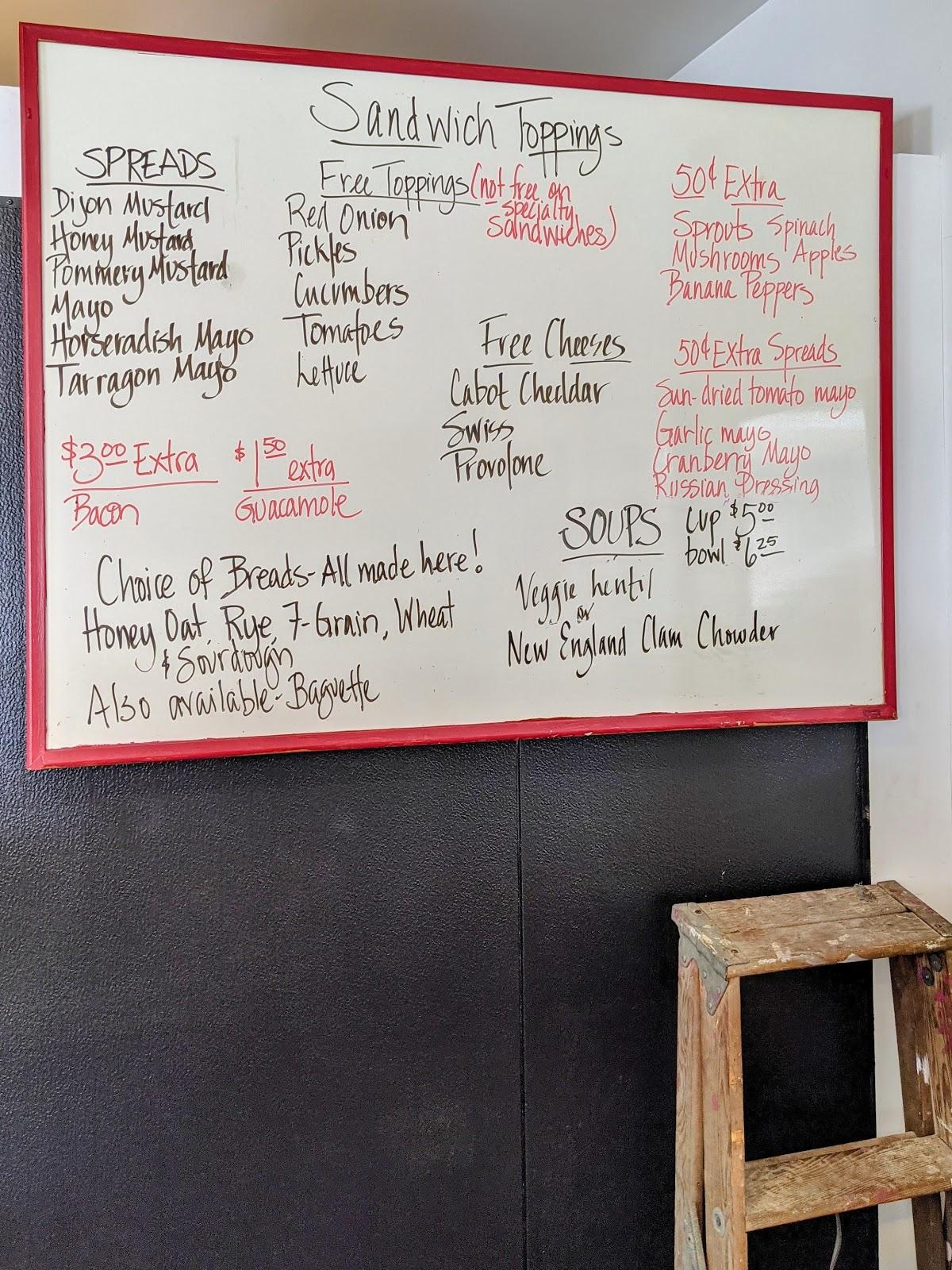 Carta de The Red Onion Cafe, Charlotte