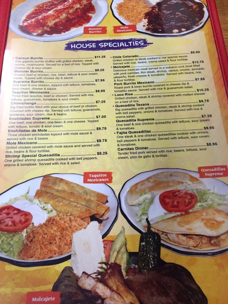 Menu at Cancun Mexican Restaurant and Grill, Woodstock