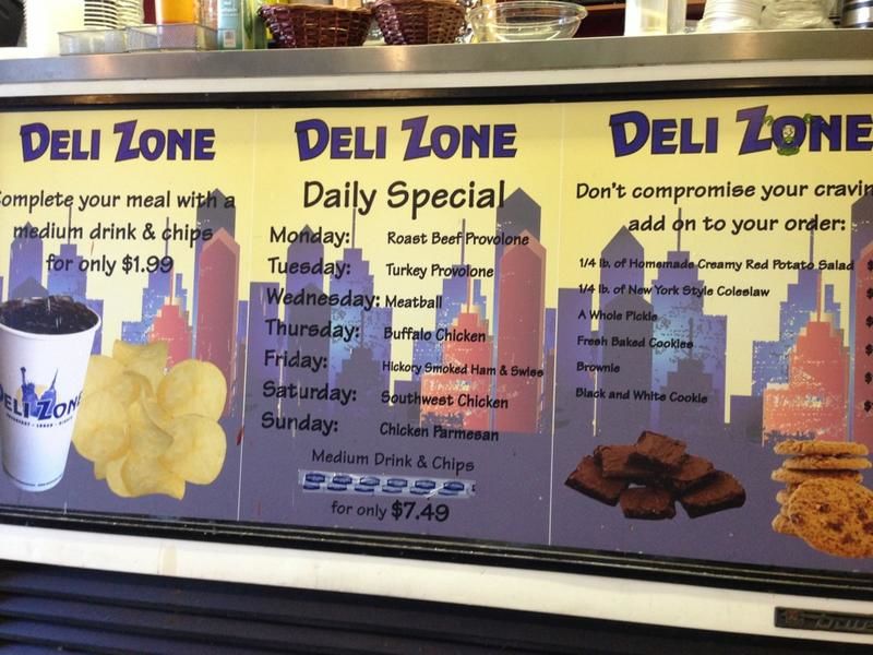 Menu at Deli Zone Valmont restaurant, Boulder, Valmont Rd D1