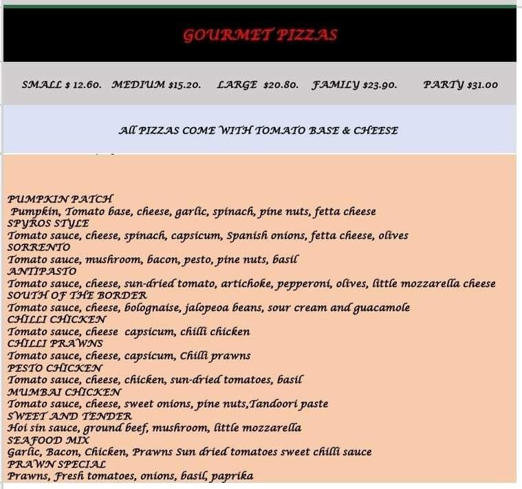 Menu at Lalor Park Pizza pizzeria, Lalor Park