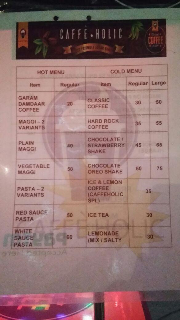 Cafe Holic menu