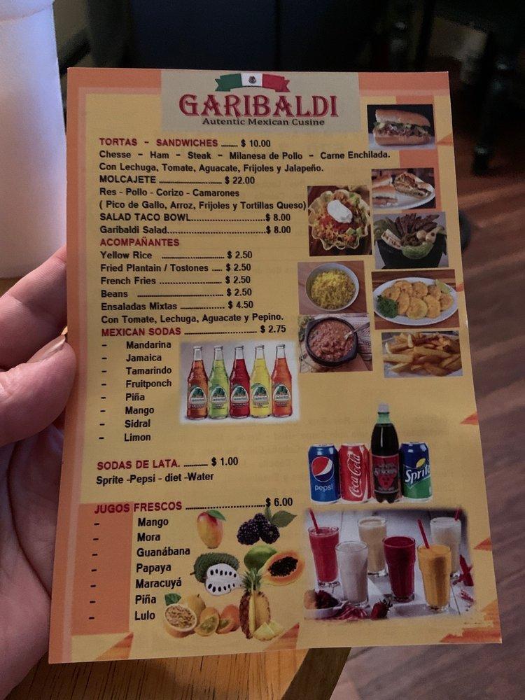 Menu at Garibaldi Authentic Mexican Cuisine restaurant, Scranton