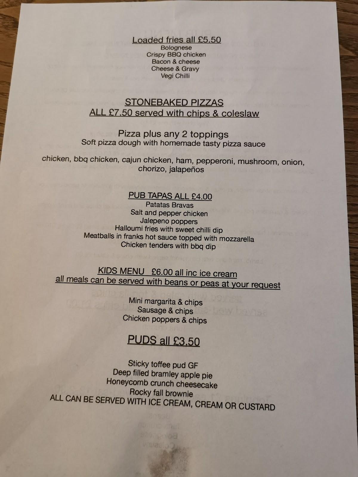 Menu at The Queens Arms pub & bar, Wakefield