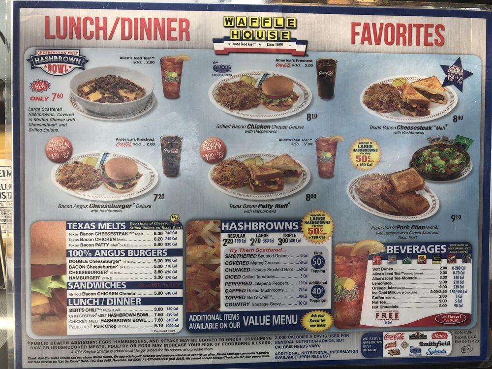 Carta del restaurante Waffle House, Calvert City, 468 Kennedy Ave