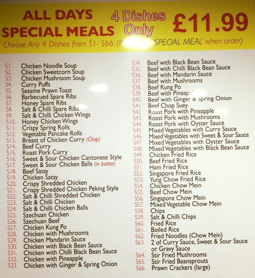 Menu at Canton Chinese Takeaway Falkirk fast food, Falkirk