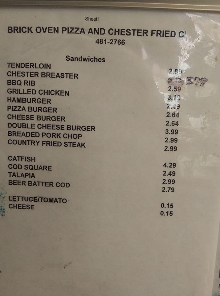 Menu at Brick Oven Pizza pizzeria, Jasper, Third Ave