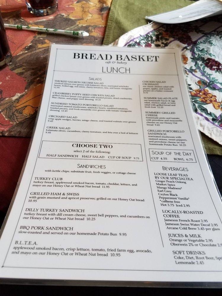Menu at Bread Basket Cafe and Bakery, Danville
