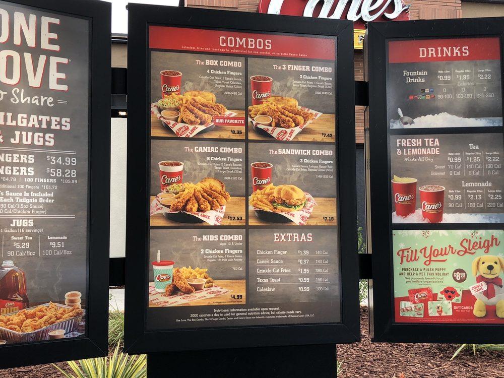 Carta de comida rápida Raising Cane's Chicken Fingers, Azusa
