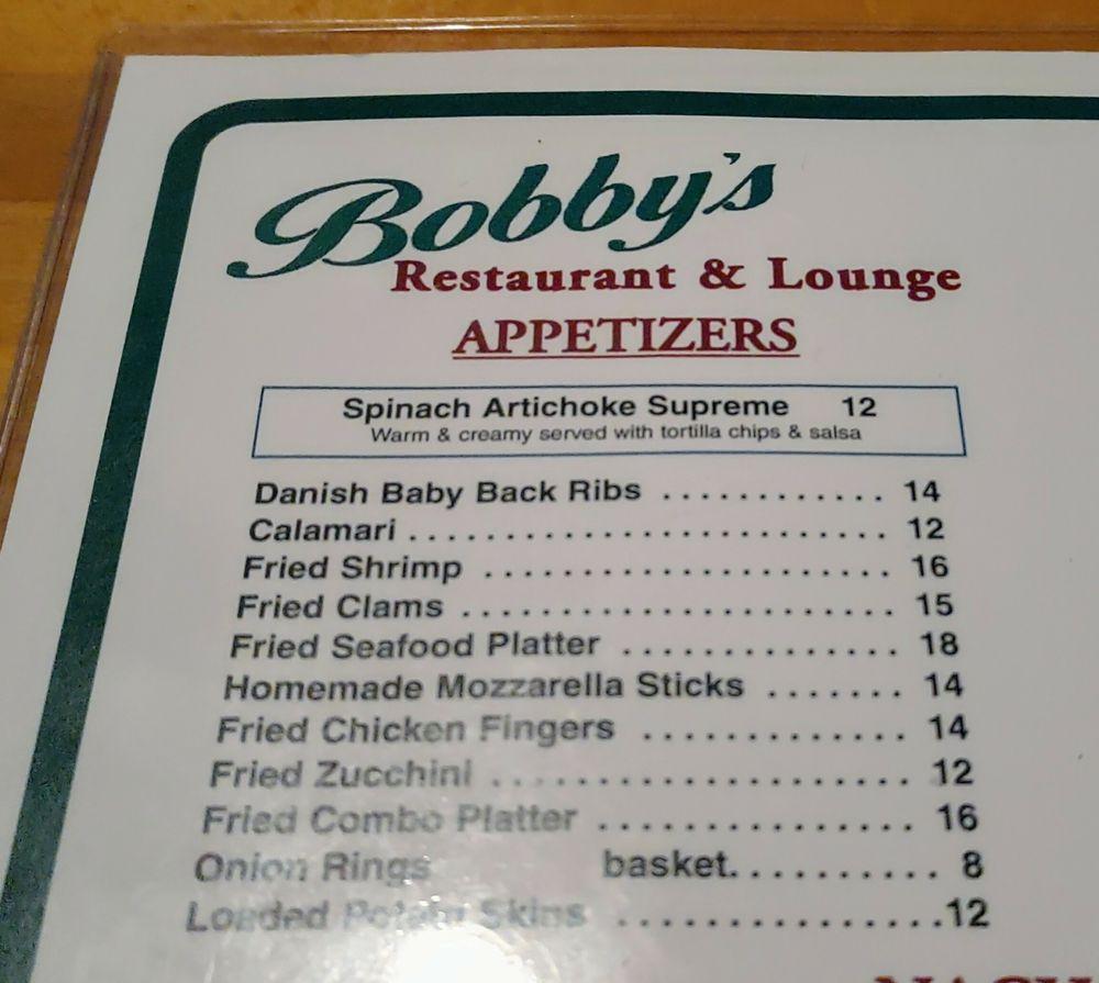 Menu at Bobby's Restaurant & Lounge, Vero Beach